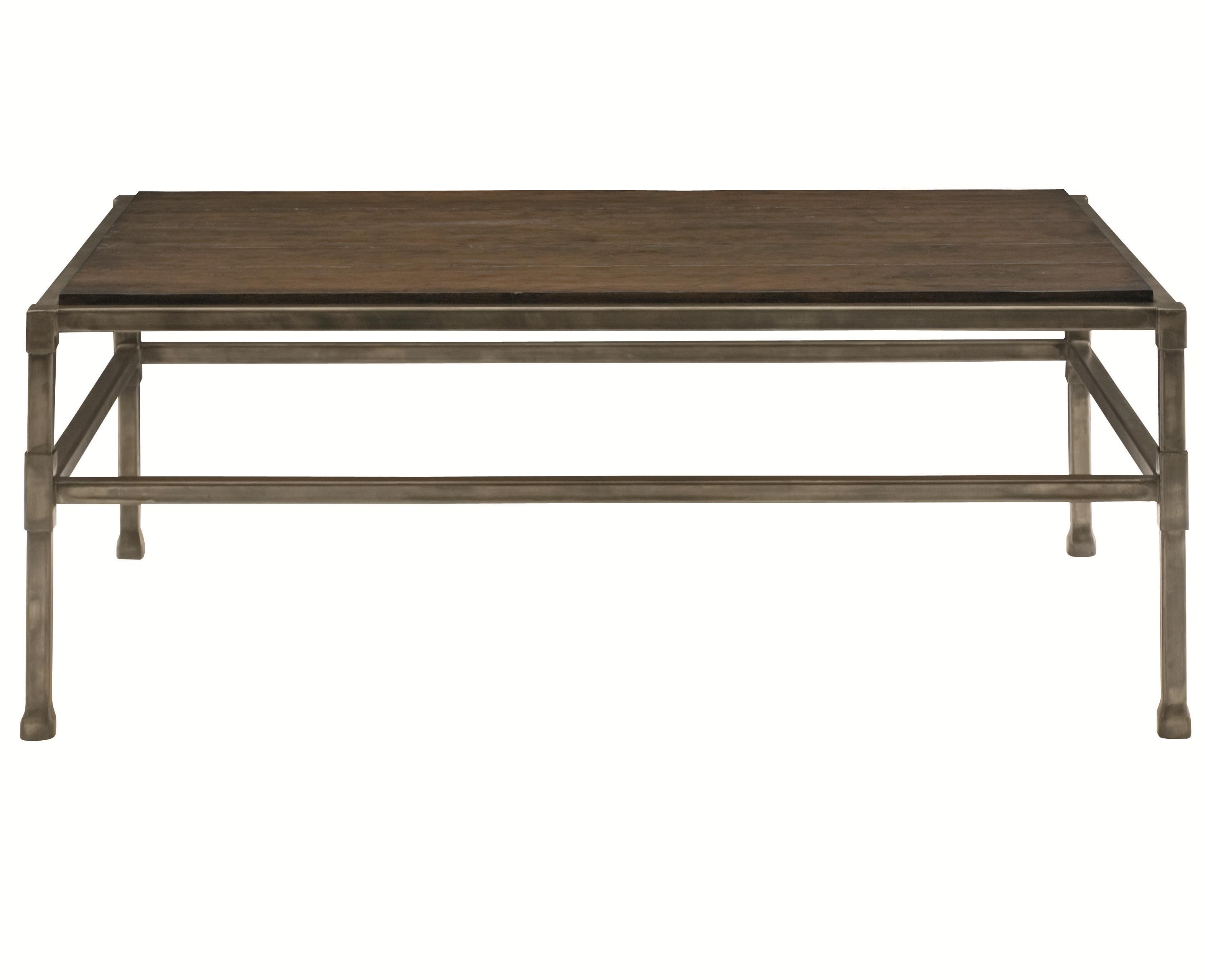 Bernhardt Huntington Rectangular Cocktail Table with Metal Base and
